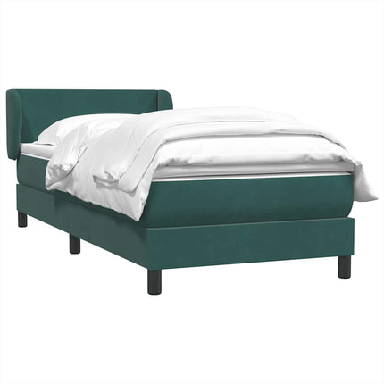 Giroletto a Molle con Materasso Verde Scuro 100x210 cm Velluto
