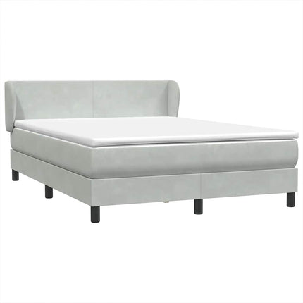Giroletto a Molle con Materasso Grigio Chiaro 140x220cm Velluto