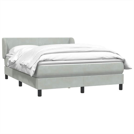 Giroletto a Molle con Materasso Grigio Chiaro 140x220cm Velluto
