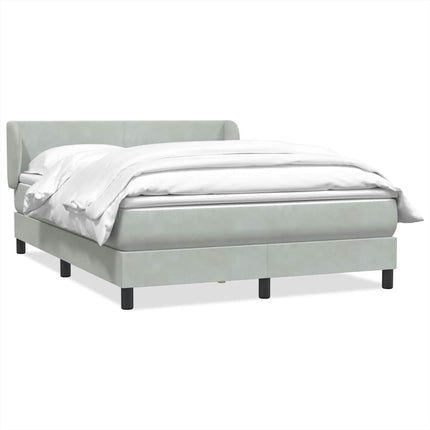 Giroletto a Molle con Materasso Grigio Chiaro 140x220cm Velluto