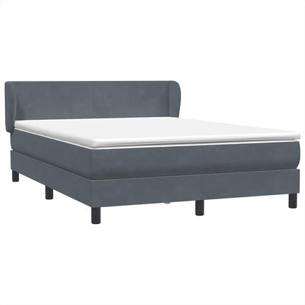 Giroletto a Molle con Materasso Grigio Scuro 140x220 cm Velluto