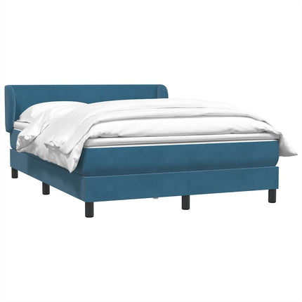 Giroletto a Molle con Materasso Blu Scuro 160x220 cm in Velluto