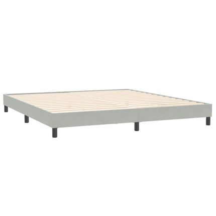 Giroletto a Molle con Materassi Grigio Chiaro 180x220cm Velluto