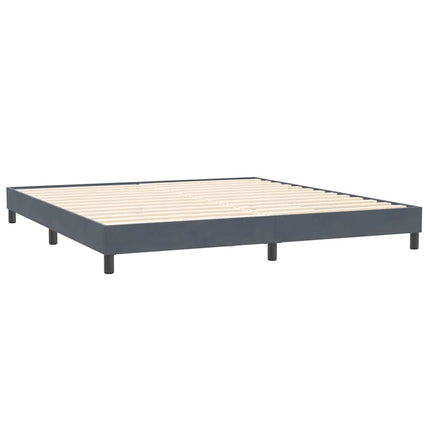 Giroletto a Molle con Materassi Grigio Scuro 180x220 cm Velluto