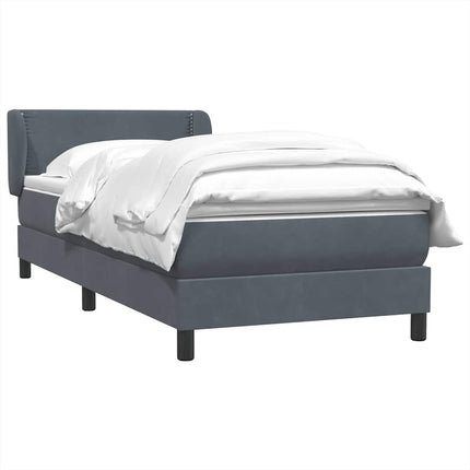 Giroletto a Molle con Materasso Grigio Scuro 80x210 cm Velluto