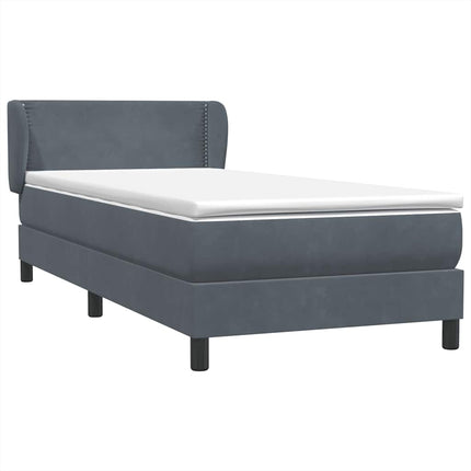 Giroletto a Molle con Materasso Grigio Scuro 80x210 cm Velluto