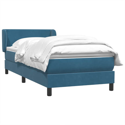 Giroletto a Molle con Materasso Blu Scuro 80x210 cm Velluto