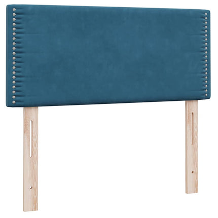 Giroletto a Molle con Materasso Blu Scuro 80x210 cm Velluto