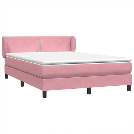 Giroletto a Molle con Materasso Rosa 140x210 cm in Velluto