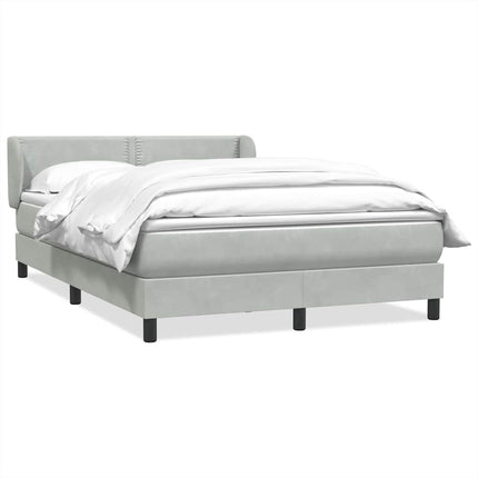 Giroletto a Molle con Materasso Grigio Chiaro 160x210cm Velluto