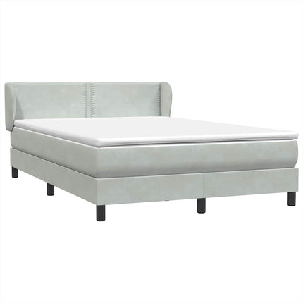 Giroletto a Molle con Materasso Grigio Chiaro 160x210cm Velluto