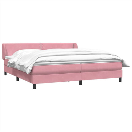 Giroletto a Molle con Materassi Rosa 200x210 cm in Velluto