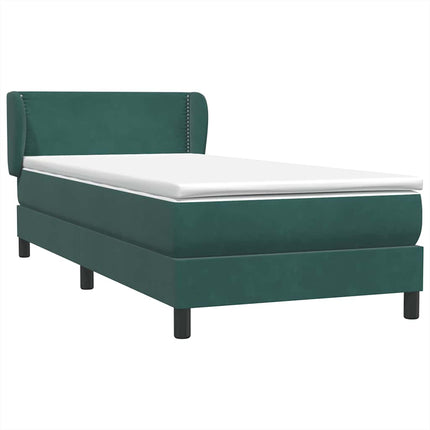 Giroletto a Molle con Materasso Verde Scuro 100x220 cm Velluto