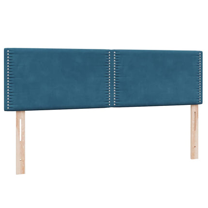 Giroletto a Molle con Materasso Blu Scuro 140x220 cm Velluto