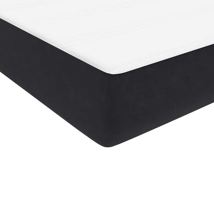 Giroletto a Molle con Materassi Nero 200x220 cm in Velluto