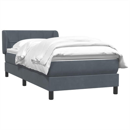 Giroletto a Molle con Materasso Grigio Scuro 90x210 cm Velluto