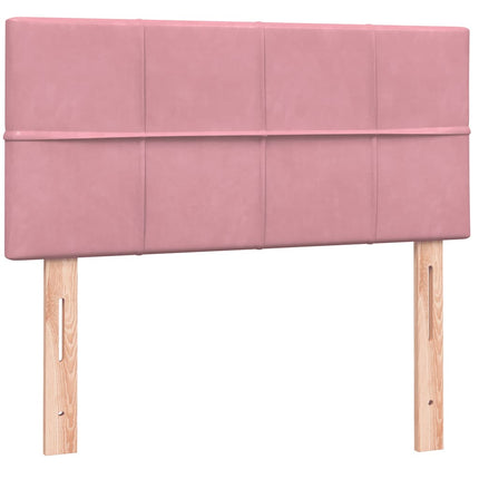 Giroletto a Molle con Materasso Rosa 100x210 cm in Velluto