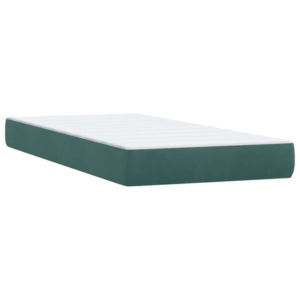 Giroletto a Molle con Materassi Verde Scuro 180x210 cm Velluto