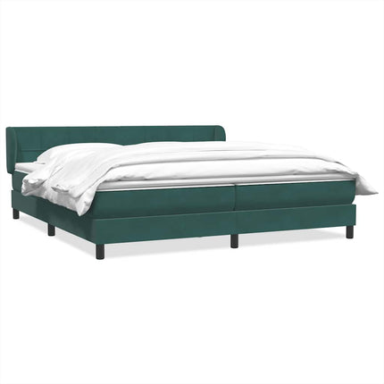 Giroletto a Molle con Materassi Verde Scuro 200x210 cm Velluto