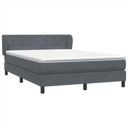 Giroletto a Molle con Materasso Grigio Scuro 140x220 cm Velluto