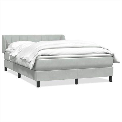Giroletto a Molle con Materasso Grigio Chiaro 160x220cm Velluto