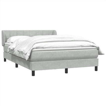 Giroletto a Molle con Materasso Grigio Chiaro 160x220cm Velluto