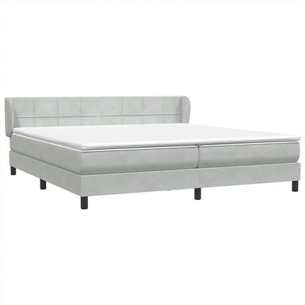 Giroletto a Molle con Materassi Grigio Chiaro 180x220cm Velluto