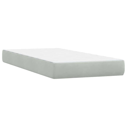 Giroletto a Molle con Materassi Grigio Chiaro 180x220cm Velluto
