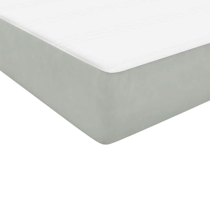 Giroletto a Molle con Materassi Grigio Chiaro 180x220cm Velluto