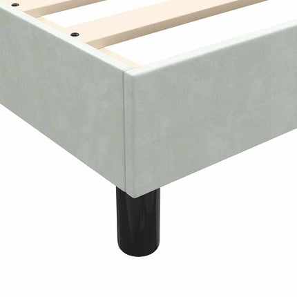 Giroletto a Molle con Materassi Grigio Chiaro 180x220cm Velluto