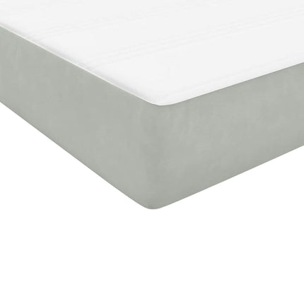 Giroletto a Molle con Materassi Grigio Chiaro 200x220cm Velluto
