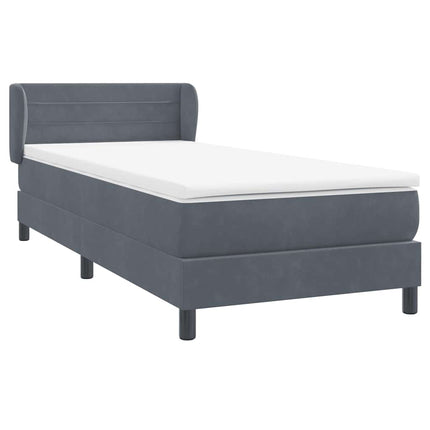 Giroletto a Molle con Materasso Grigio Scuro 80x210 cm Velluto