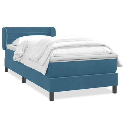 Giroletto a Molle con Materasso Blu Scuro 80x210 cm Velluto