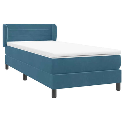 Giroletto a Molle con Materasso Blu Scuro 80x210 cm Velluto