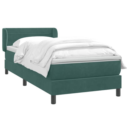 Giroletto a Molle con Materasso Verde Scuro 100x220 cm Velluto