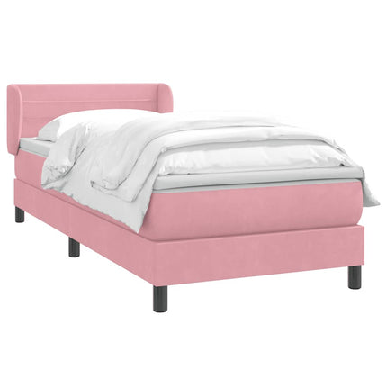 Giroletto a Molle con Materasso Rosa 100x220 cm in Velluto