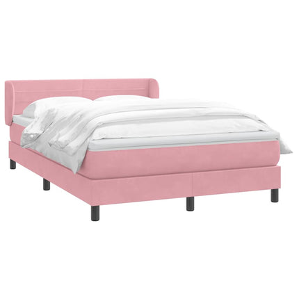 Giroletto a Molle con Materasso Rosa 140x220 cm in Velluto