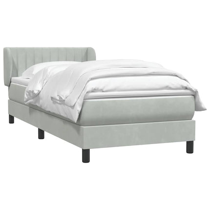 Giroletto a Molle con Materasso Grigio Chiaro 80x210 cm Velluto