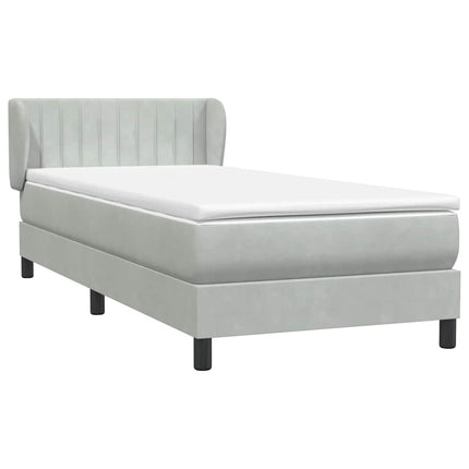 Giroletto a Molle con Materasso Grigio Chiaro 80x210 cm Velluto