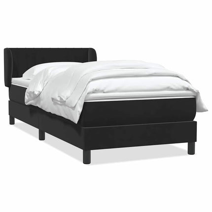 Giroletto a Molle con Materasso Nero 80x210 cm Velluto