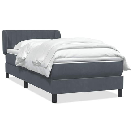 Giroletto a Molle con Materasso Grigio Scuro 100x210 cm Velluto