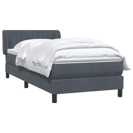 Giroletto a Molle con Materasso Grigio Scuro 100x210 cm Velluto