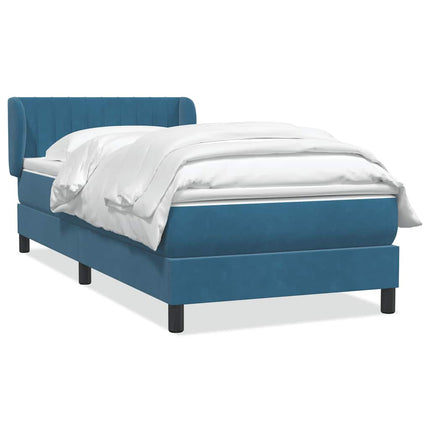Giroletto a Molle con Materasso Blu Scuro 100x210 cm in Velluto