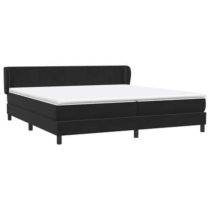Giroletto a Molle con Materassi Nero 180x210 cm in Velluto