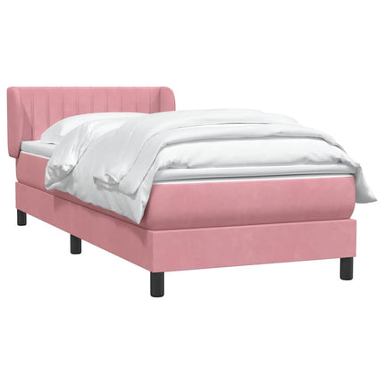 Giroletto a Molle con Materasso Rosa 80x220 cm Velluto
