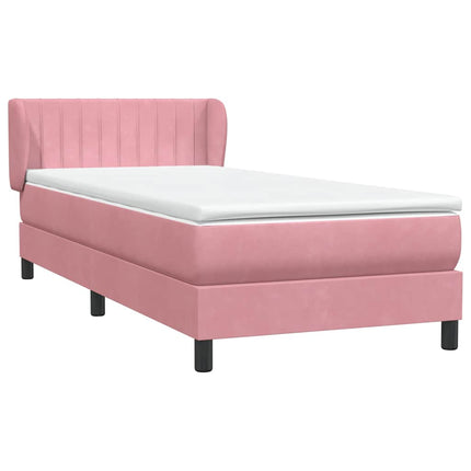 Giroletto a Molle con Materasso Rosa 80x220 cm Velluto