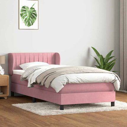 Giroletto a Molle con Materasso Rosa 80x220 cm Velluto