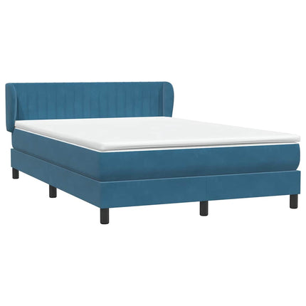 Giroletto a Molle con Materasso Blu Scuro 140x220 cm Velluto