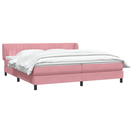 Giroletto a Molle con Materassi Rosa 180x220 cm in Velluto