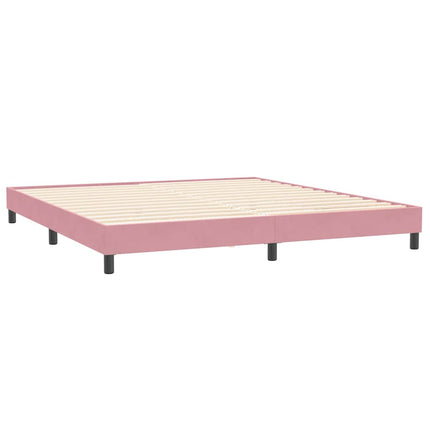 Giroletto a Molle con Materassi Rosa 180x220 cm in Velluto